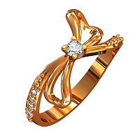 Золотое кольцо с цирконием 380118