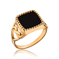 Кольцо золотое в современном дизайне с агатом 034187