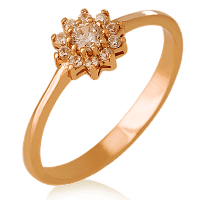 Золотое кольцо с цирконием 023778