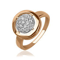 Кольцо из красного золота с бриллиантами 024198