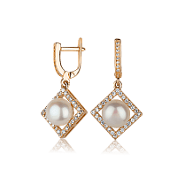 Золотые серьги с жемчугом 512067