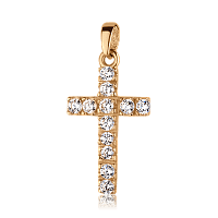 Золотой крестик с фианитами 025740