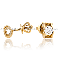 Золоті сережки з золота з діамантами Polaris E0598