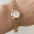 Золотий годинник жіночий з ажурним ремінцем 036171 детальне зображення ювелірного виробу