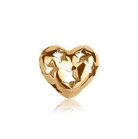 Золотий кулон Серце з зірками 62076