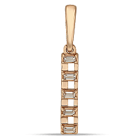 Золотой кулон линия с фианитами 035024