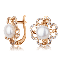 Золотые серьги с жемчугом 511858