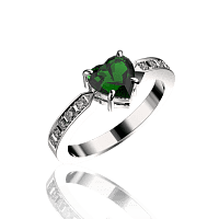 Золотое кольцо с бриллиантами и изумрудом 030327