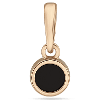 Золотая подвеска маленькая с черным агатом 035021