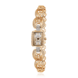 Женские золотые часы з ажурным золотым браслетом 036184 детальное изображение ювелирного изделия Женские золотые часы