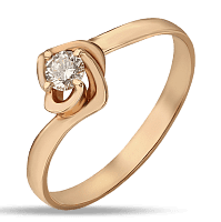 Золотое кольцо для помолвки с бриллиантом Особенная 034655