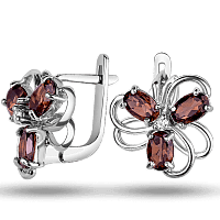 Серебряные серьги с дымчастым кварцем Святослава 030317