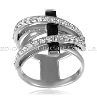 Серебряное кольцо с ониксом 379602С