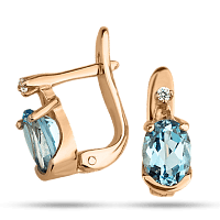 Золотые серьги с топазом 526004Н