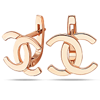 Стильные золотые серьги на английской застежке 038803