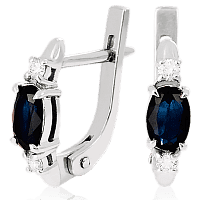 Золотые серьги с сапфиром 023400