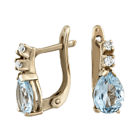 Золотые серьги с топазом 588006