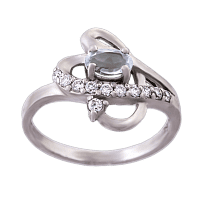 Серебряное кольцо с топазом 4552