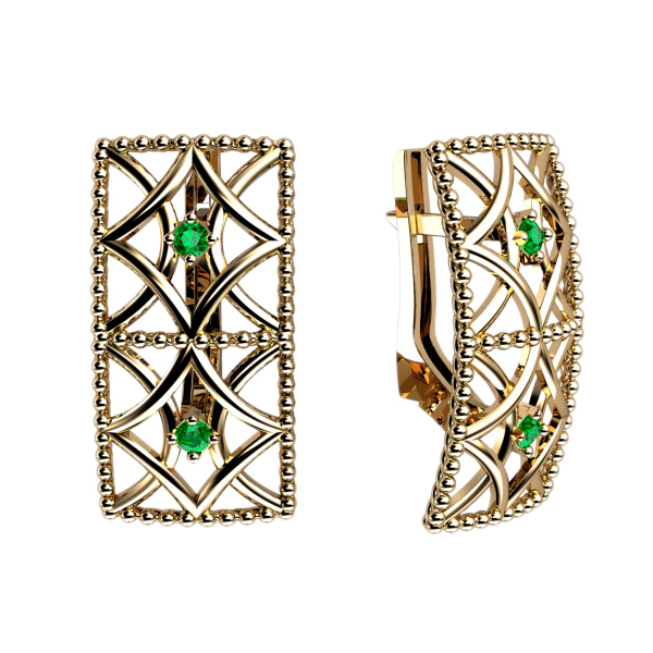 Золотые серьги с фианитами 420969 детальное изображение ювелирного изделия Золотые серьги с фианитом Золотые серьги с фианитами 420969 детальное изображение ювелирного изделия Золотые серьги с фианитом