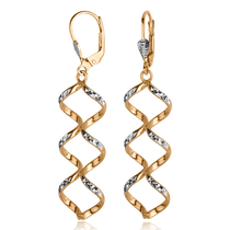 обзорное фото Золотые серьги 80242 Золотые серьги подвески обзорное фото Золотые серьги 80242  Золотые серьги подвески