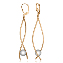 обзорное фото Золотые серьги 80155 Золотые серьги подвески обзорное фото Золотые серьги 80155  Золотые серьги подвески