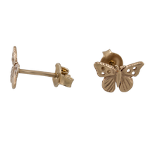 обзорное фото Золотые серьги Бабочки 101997 Серьги без камней обзорное фото Золотые серьги Бабочки 101997  Серьги без камней