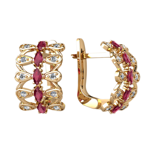 Золотые серьги с цирконием 420976 детальное изображение ювелирного изделия Золотые серьги с фианитом Золотые серьги с цирконием 420976 детальное изображение ювелирного изделия Золотые серьги с фианитом