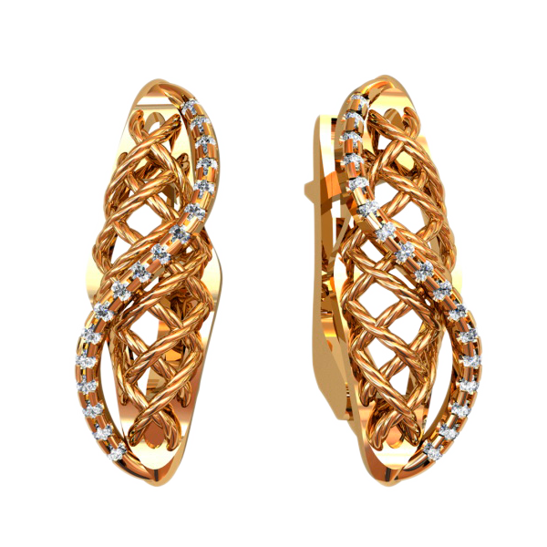 Золотые серьги с цирконием 420978 детальное изображение ювелирного изделия Золотые серьги с фианитом Золотые серьги с цирконием 420978 детальное изображение ювелирного изделия Золотые серьги с фианитом
