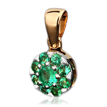обзорное фото Кулон с изумрудами 023167 Золотые кулоны с изумрудом обзорное фото Кулон с изумрудами 023167  Золотые кулоны с изумрудом