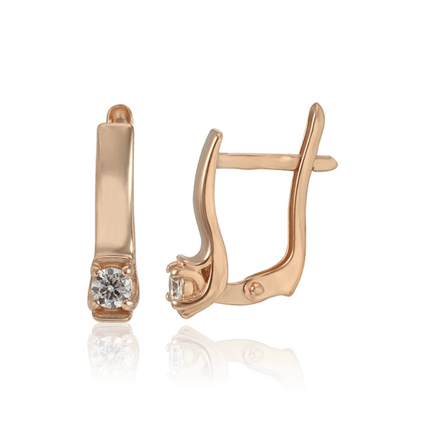 Золотые серьги с фианитами 028938