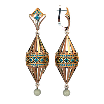 обзорное фото Серьги с жемчугом 430776 Золотые серьги с жемчугом обзорное фото Серьги с жемчугом 430776  Золотые серьги с жемчугом