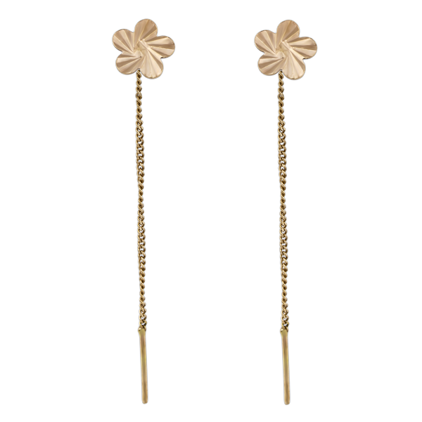 Золотые серьги-цепочки 210132 детальное изображение ювелирного изделия Серьги без камней Золотые серьги-цепочки 210132 детальное изображение ювелирного изделия Серьги без камней