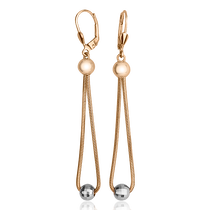 обзорное фото Длинные золотые серьги 80159 Золотые длинные серьги обзорное фото Длинные золотые серьги 80159  Золотые длинные серьги