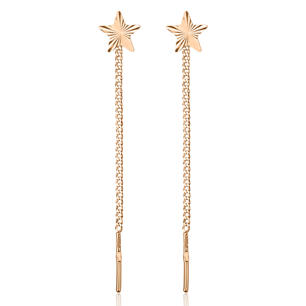 Серьги цепочки 80146 детальное изображение ювелирного изделия Золотые серьги протяжки Серьги цепочки 80146 детальное изображение ювелирного изделия Золотые серьги протяжки