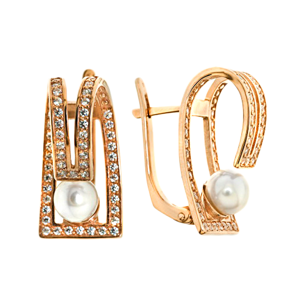 Серьги с жемчугом 430655 детальное изображение ювелирного изделия Золотые серьги с жемчугом Серьги с жемчугом 430655 детальное изображение ювелирного изделия Золотые серьги с жемчугом