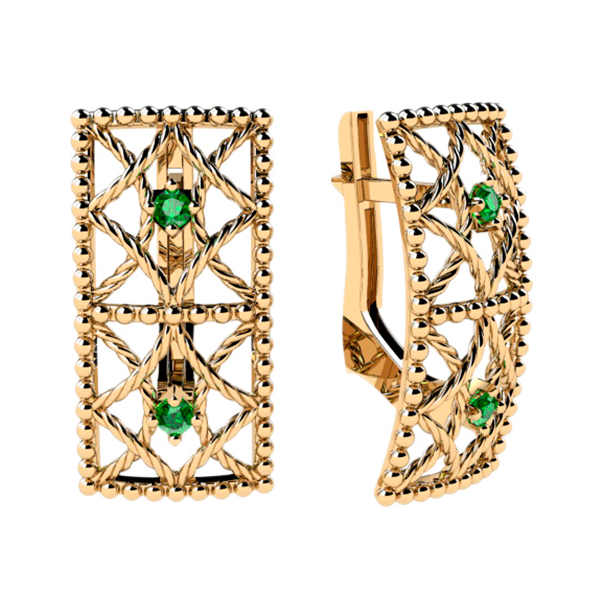 Золотые серьги с фианитами 420964 детальное изображение ювелирного изделия Золотые серьги с фианитом Золотые серьги с фианитами 420964 детальное изображение ювелирного изделия Золотые серьги с фианитом