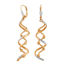 обзорное фото Золотые серьги 80149 Золотые серьги подвески обзорное фото Золотые серьги 80149  Золотые серьги подвески