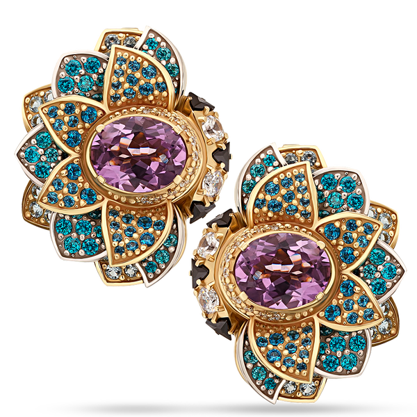 золотые серьги с цветными камнями золотые серьги с цветными камнями