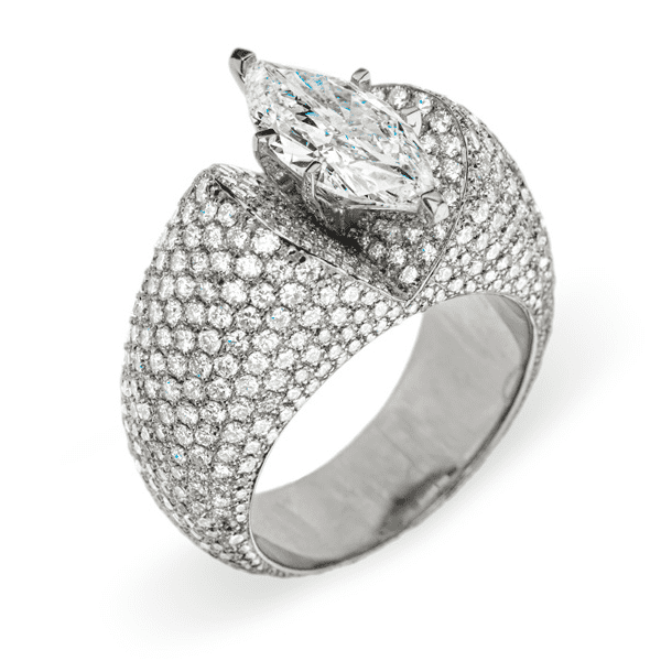Эксклюзивное кольцо с бриллиантом. Заказать на сайте интернет-магазина