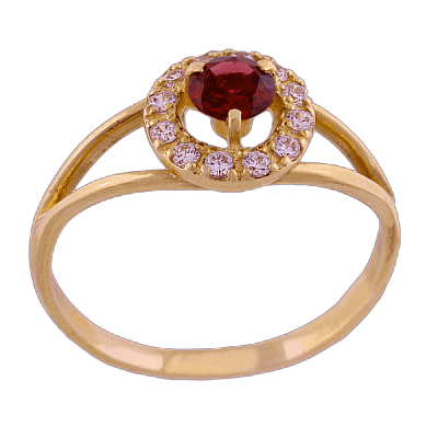 Золотое кольцо с родолитом. Каталог в интернет-магазине