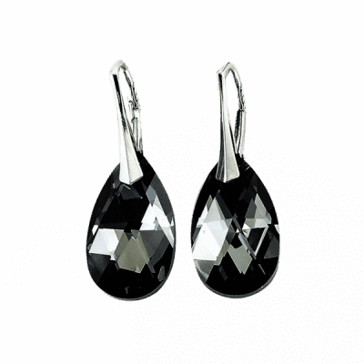 Серебряные серьги с кристалами Сваровски фото
