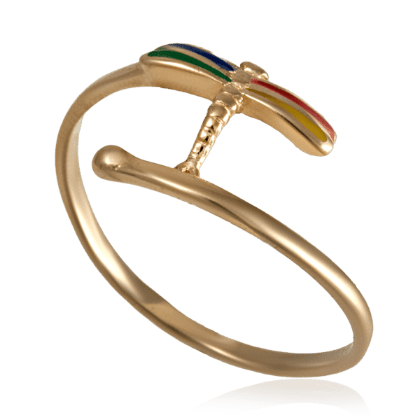 Золотое кольцо в виде стрекозы. Фотографии на сайте