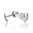 Серебряные серьги гвоздики (пуссеты) на закрутке Тризуб (Герб Украины) 037263 детальное изображение ювелирного изделия Серебряные серьги без вставок