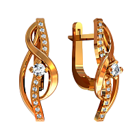 Золотые серьги с цирконием 420966