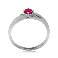 Серебряное кольцо Бамбук рубин 023027