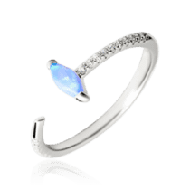 обзорное фото Серебряное фаланговое кольцо с опалом и фианитами 035637  Серебряные кольца