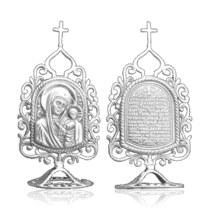 обзорное фото Настольная икона Казанская серебро 035943  Иконы серебро