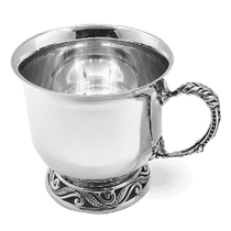 обзорное фото Серебряная кофейная чашка с ажурной ножкой и ушком 039289  Серебряные чашки