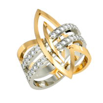 обзорное фото Золотое кольцо с цирконием 380113  Золотые кольца с фианитом