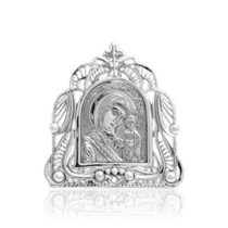 обзорное фото Икона Казанской Божьей Матери серебро 035950  Иконы серебро